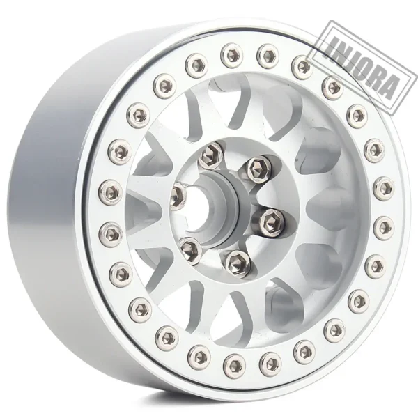 INJORA 4PCS Metal 1.9 Beadlock Wheel Rim 12 Spoke Wheel Hub for 1:10 RC Crawler Axial SCX10 II 90046 AXI03007 TRX 4 Tamiya MST - Image 5