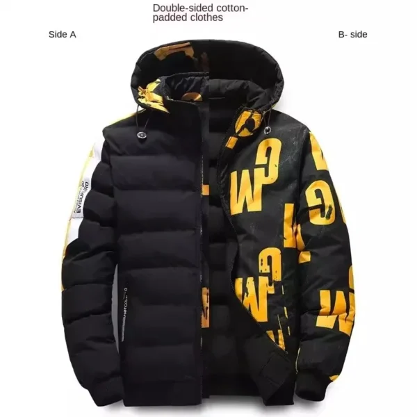 Men Autumn Winter Cotton Jacket Warm Comfortable Padded Thickened Down Jacket 2025 New Double Sided Clothes Removable Cap M 6XL - Image 4
