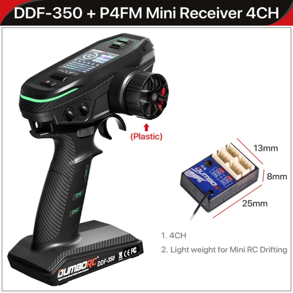 DUMBORC 2.4G 10CH Digital Radio Remote Controller DDF 350 Transmitter with Receiver for RC Car Boat Tank LCD FHSS System - Image 9