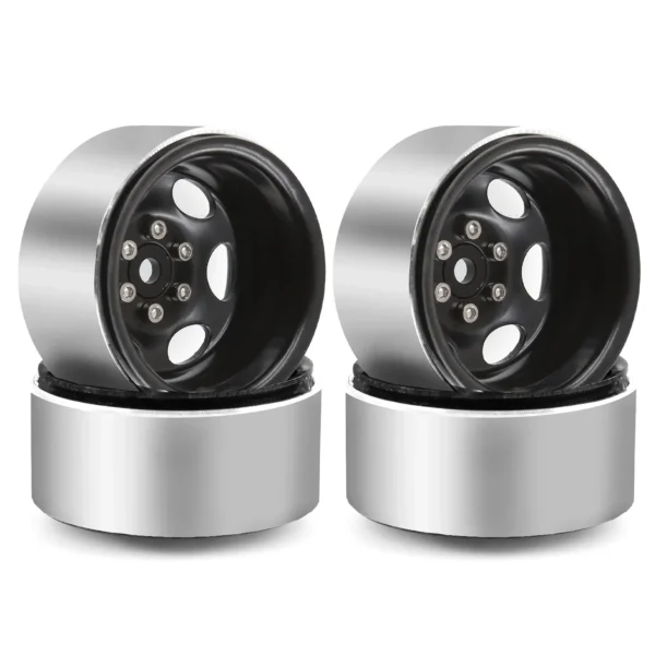 RC 4pcs Metal Deep Dish 1.9” Beadlock Wheel Rim Negative Offset for 1/10 RC Crawler Car Axial SCX10 Pro Capra Traxxas TRX4 D90