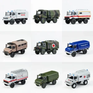 MASSDI 1:64 Scale Unimog U1300L Ambulance Alloy Model Adult Classic Collection Souvenir Display Gift