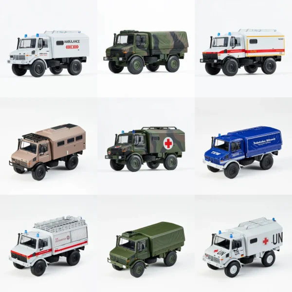 MASSDI 1:64 Scale Unimog U1300L Ambulance Alloy Model Adult Classic Collection Souvenir Display Gift