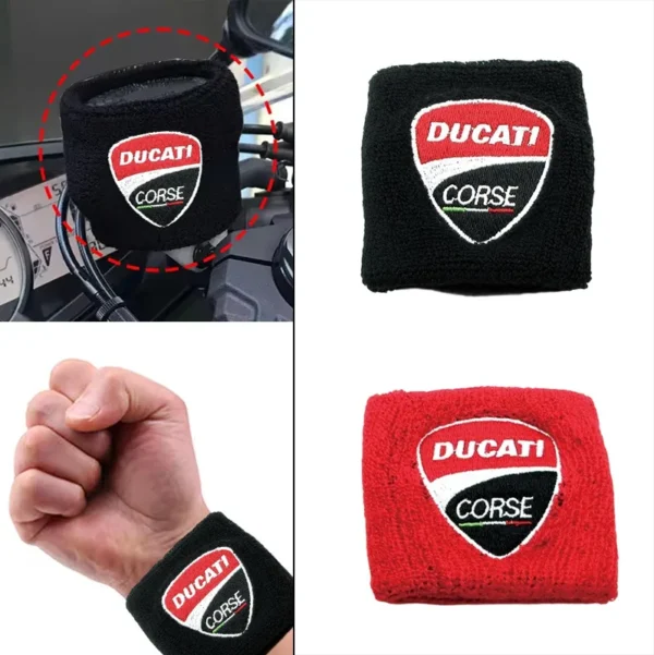 Motorcycle Embroidery Front Fluid Oil Brake Reservoir Sock Cover for Ducati Monster Panigale Diavel Superleggera V4 V2 Scrambler - Image 2