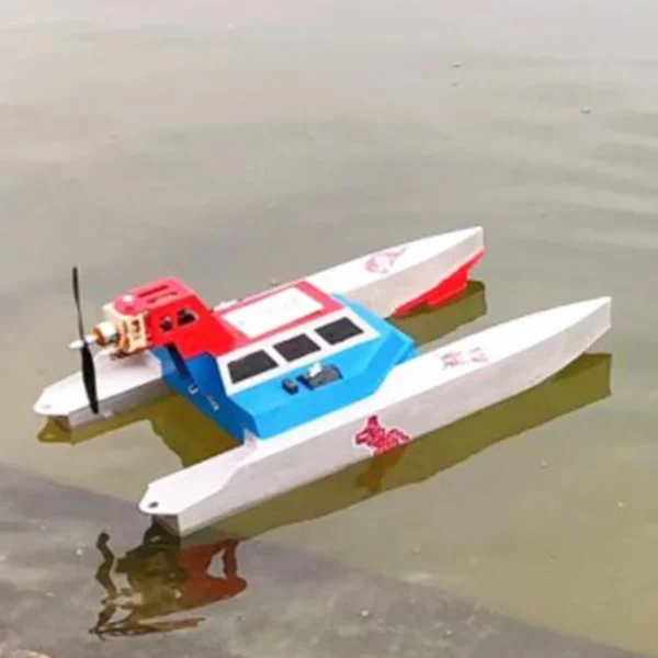 Catamaran Rescue Boat Kit Hand assembled Wooden Remote Control Boat Model Assembly Kit Wooden Boat Model