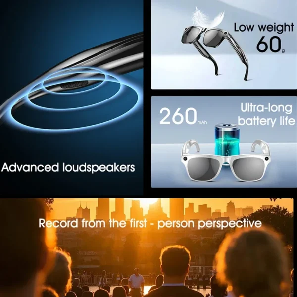 XIAOMI MIJIA 6K HD AI Smart Glasses Chat 260Mah Battery Voice Assistant Control GPT 100MP Camera Bluetooth Call Smart Glasses - Image 3