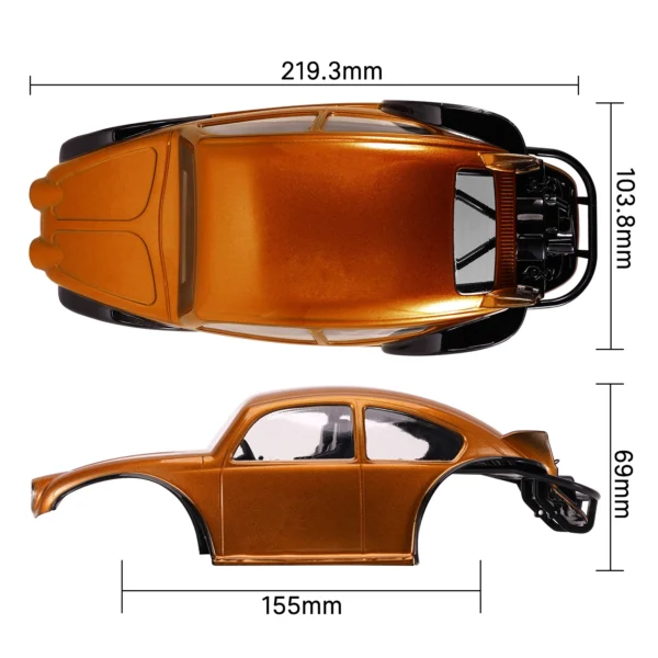 INJORA BUG18 Body with Interior for 1/18 INJORA TRX4M Universal LCG Chassis - Image 2