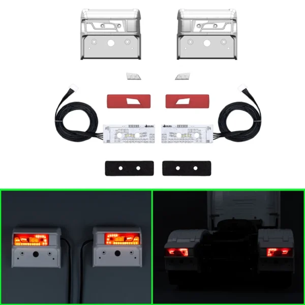 Simulation Tricolor Taillight Rear Lamp for 1/14 Tamiya RC Truck Car Scania 770S R730 R620 R470 56323 Diy Parts Toys