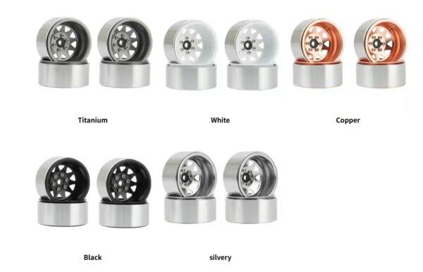 4PCS Deep Dish Wagon 1.9 Metal Beadlock Wheel Hub Rim for 1/10 RC Crawler Axial SCX10 90046 Traxxas TRX4 RC4WD D90 - Image 9