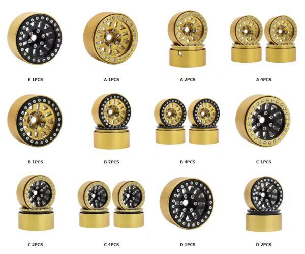 240g/1Pcs Brass Heavy 1.9Inch Beadlock Wheel Rim Hub for 1/10 RC Crawler Car TRX4 TRX6 Axial SCX10 III AXI03006 YK4082 - Image 8