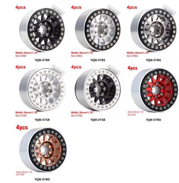 INJORA 4PCS Metal 1.9 Beadlock Wheel Rim 12 Spoke Wheel Hub for 1:10 RC Crawler Axial SCX10 II 90046 AXI03007 TRX 4 Tamiya MST - Image 9