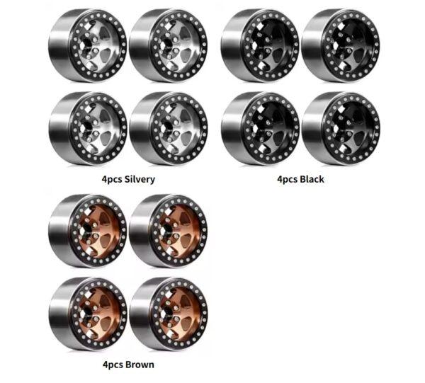 4pcs 1.9 Beadlock Wheel（4PCS） Rim 10mm Hex 12mm Fit for 1/10 RC Crawler TRX4 TRX6 Axial SCX10 II III 90046 Redcat GEN7 VS4 10 - Image 7