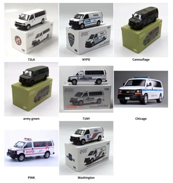 596 Model 1/64 alloy car model Express VAN New York & Chicago painted truck version - Image 9