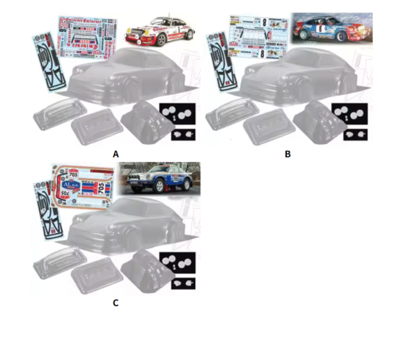 High quality 1982 911 Rally1/10 drift RC PC body shell lampshade 190mm width drift body shell RC hsp hpi trax Tamiya - Image 5