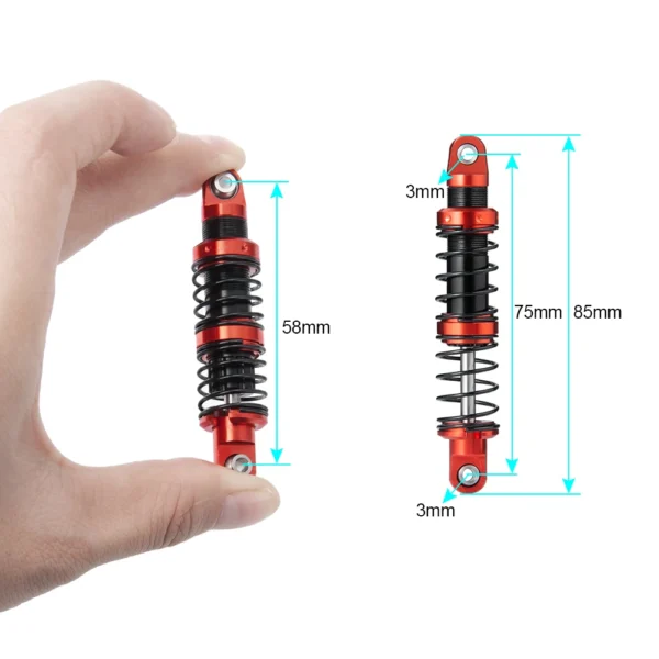 AXSPEED 4pcs/set Oil Adjustable Spring Shock Absorber Damper 75/85/95/105/115/125mm for D90 SCX10 TRX4 1/10 RC Car Truck Crawler - Image 6