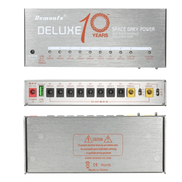 [SPACE GREY POWER] NEW Demonfx High Quality Guitar Bass Effect Pedal Overdrive Distortion Compressor Delay Chorus AutoWah Pedal