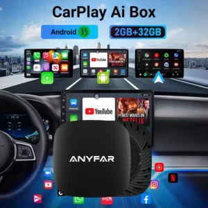 2GB-32GB: 2025 ANYFAR Android 13 3in1 CarPlay Ai Box Wireless Android Auto USB Adapter 2G 32G For Youtube Netflix Automatic Connection