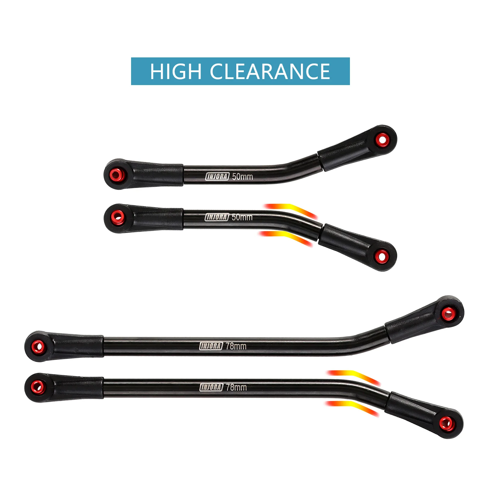 INJORA Stainless Steel High Clearance 4 Links Set Upgrade Parts For 1/24 RC Crawler Axial SCX24 Jeep Gladiator Dodge Power Wagon - Image 3