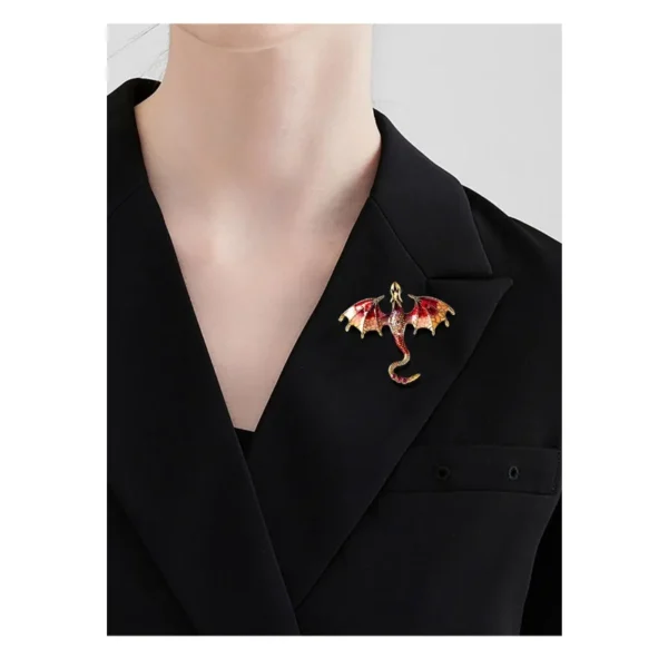 Hot Selling Fashion Cartoon Dragon Inset Crystal Enamel Pin Creative Lapel Metal Brooch Badge Jewelry Friends Gift Wholesale - Image 4