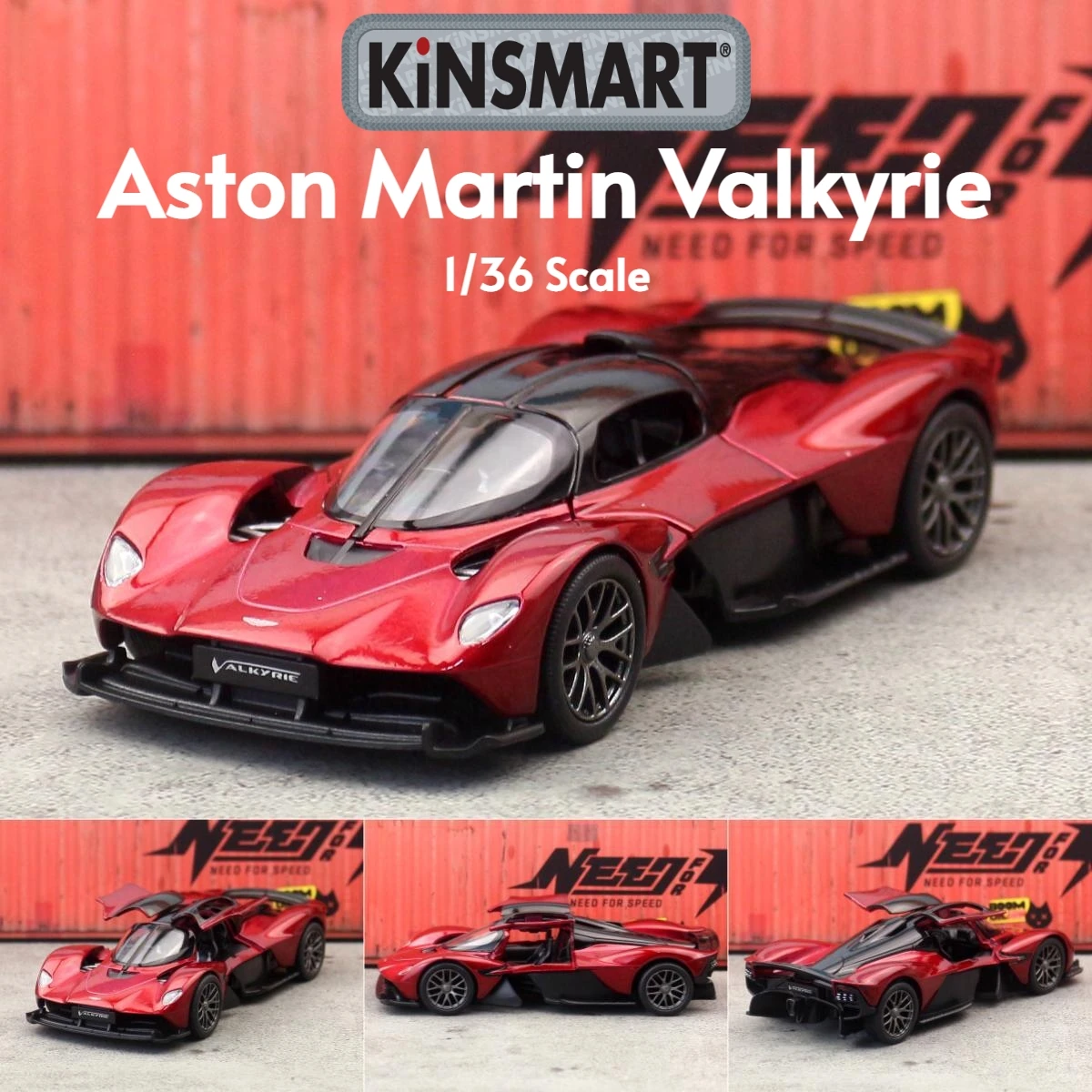 KiNSMART Toy Car Model 1/36 Aston Martin Valkyrie Diecast Alloy Miniature Pull Back Vehicle Collection Gift For Children Boy - Image 8