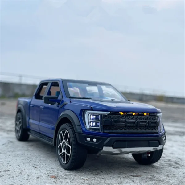 1:20 Ford Raptor F150 Pickup Alloy Truck Car Model Diecast Metal Off-road Vehicle Car Model Sound Light Simulation Kids Toy Gift