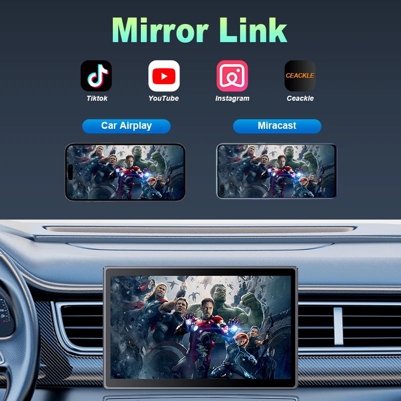 7-inch-Rear-Cam  Portable Multimedia Player Carplay AI Screen IPS Touch Screen GPS Navigation Bluetooth Support Horizontal/Vertical Screen - Image 3