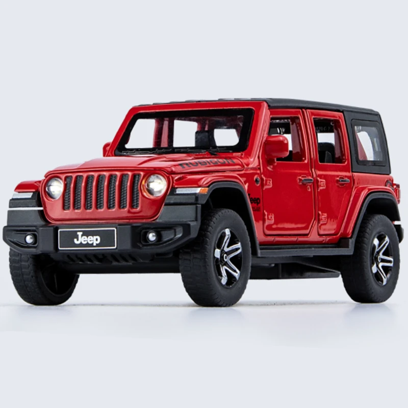 1:32 Jeeps Wrangler Rubicon Alloy Car Model Diecasts Metal Off-road Vehicles Car Model Simulation Sound and Light Kids Toys Gift - Image 5