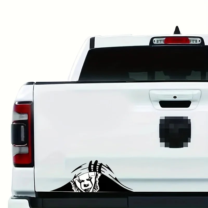 black: 1PC Clown Peeping Car Stickers Auto Window Bumper Trunk Waterproof Vinyl Decals Self-adhesive Joker Funny Car Styling Decoration - Image 3