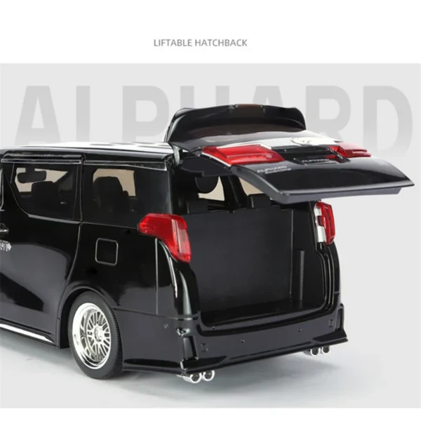 New 1/18 Toyota Alphard MPV Alloy Car Model Diecast Metal Toy Commercial Vehicles Car Model Simulation Sound and Light Kids Gift - Image 6