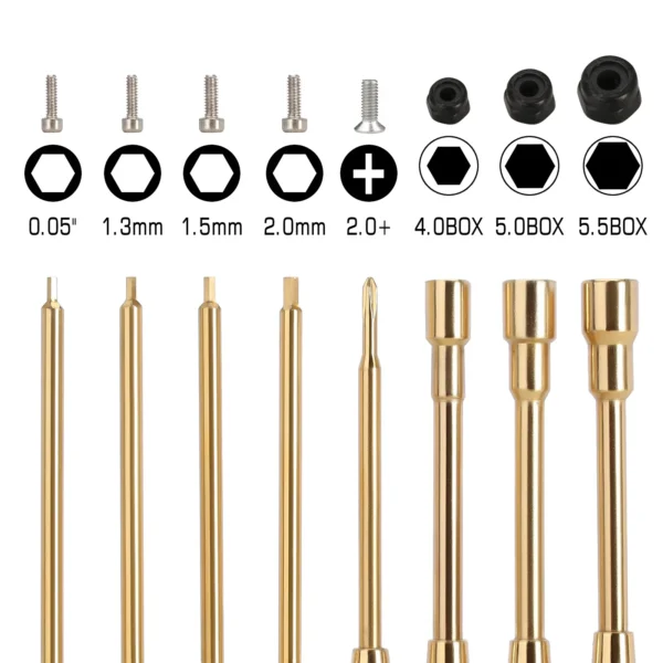 INJORA Quick Change Allen Key Hexagon Screwdrivers Hex Nut RC Tool Kit for 1/18 1/24 RC Crawler Axial SCX24 AX24 FMS FCX24 TRX4M - Image 3