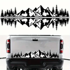 70*27 Black: Mountain Forest Graphic Body Side Sticker  Vinyl Racing Stripe Decal For Car Truck SUV Dirt Bike Decorative Sticker。