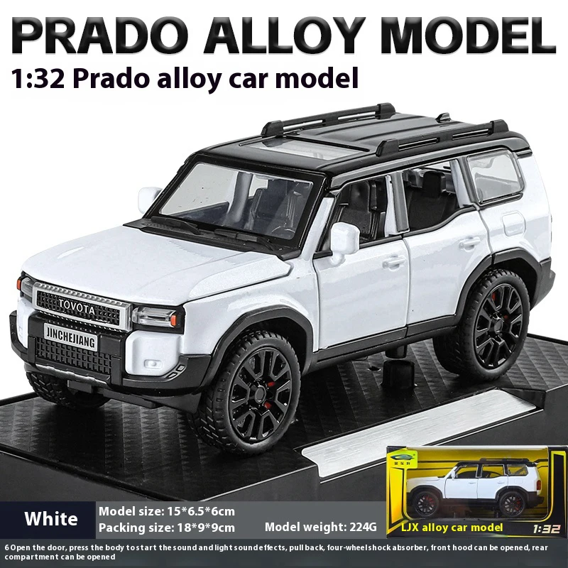 1:32 TOYOTA PRADO Land Cruiser Off Road Vehicle Metal Alloy Diecast Model Car Outdoor Display Collectibles Decorative Gift Boy - Image 10
