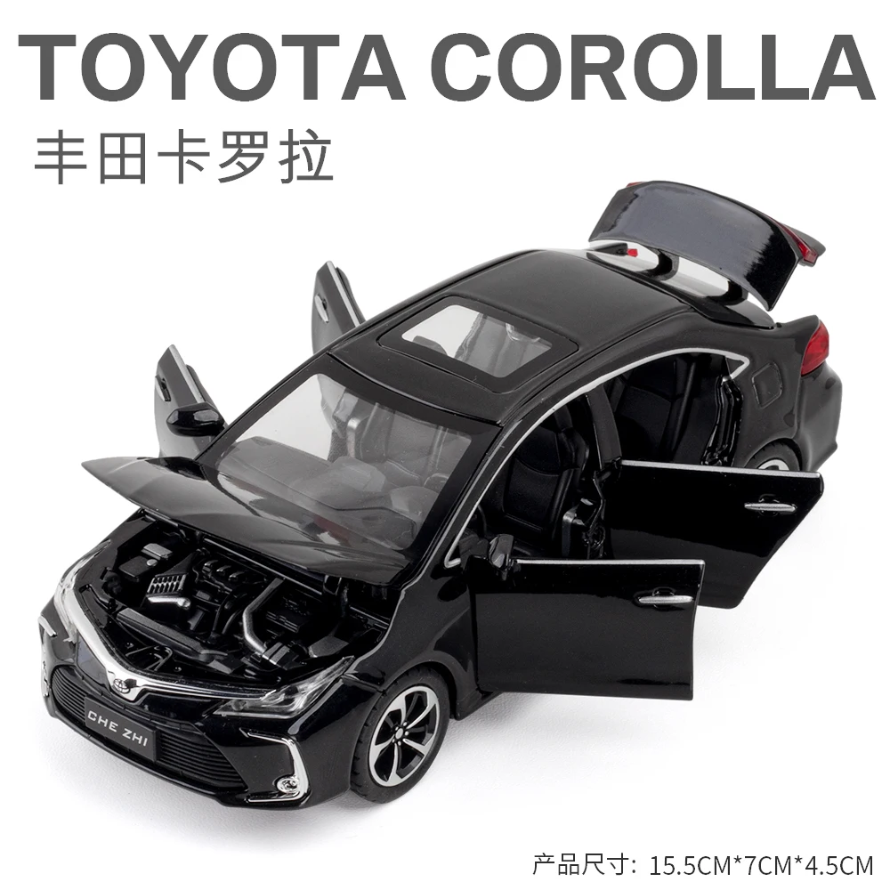 Diecast 1:32 TOYOTA Corolla Alloy Car Model Sound And Light Pull Back Door Opening Metal Car Model Collection Gifts For Friends - Image 7