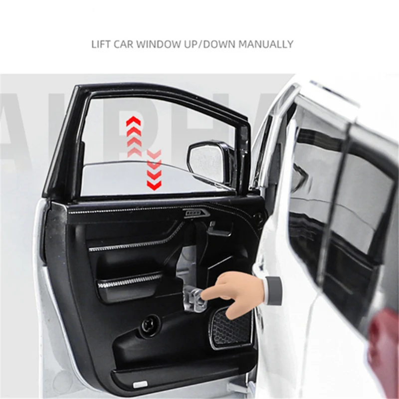 New 1/18 Toyota Alphard MPV Alloy Car Model Diecast Metal Toy Commercial Vehicles Car Model Simulation Sound and Light Kids Gift - Image 5