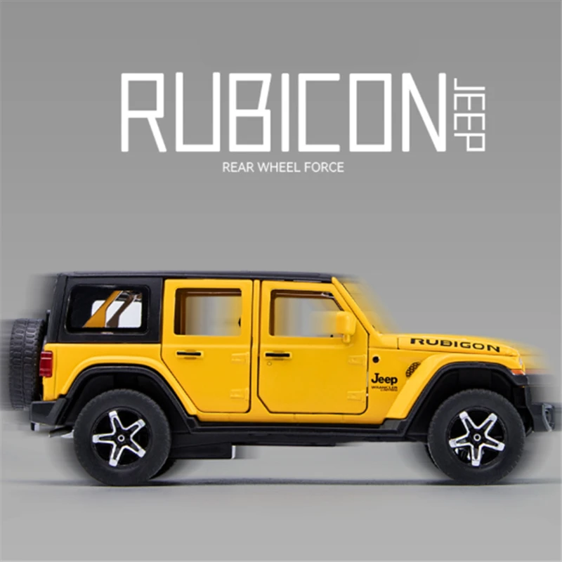 1:32 Jeeps Wrangler Rubicon Alloy Car Model Diecasts Metal Off-road Vehicles Car Model Simulation Sound and Light Kids Toys Gift - Image 4