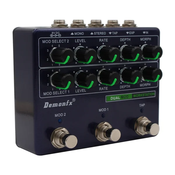 DUAL-MOD: Demonfx-DUAL MOD WORKSTATON Guitar Bass Effect Pedal Reverb  Delay Pedal And True Bypass  New - Image 4