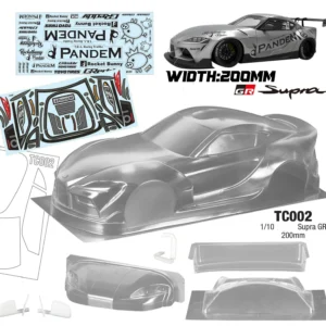 High quality Supra GR Rocket Bunny 1/10 RC PC body shell lampshade 200mm width Transparent drift body shell hsp hpi trax Tamiya