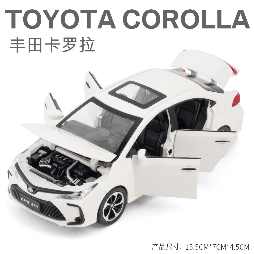 Diecast 1:32 TOYOTA Corolla Alloy Car Model Sound And Light Pull Back Door Opening Metal Car Model Collection Gifts For Friends - Image 8