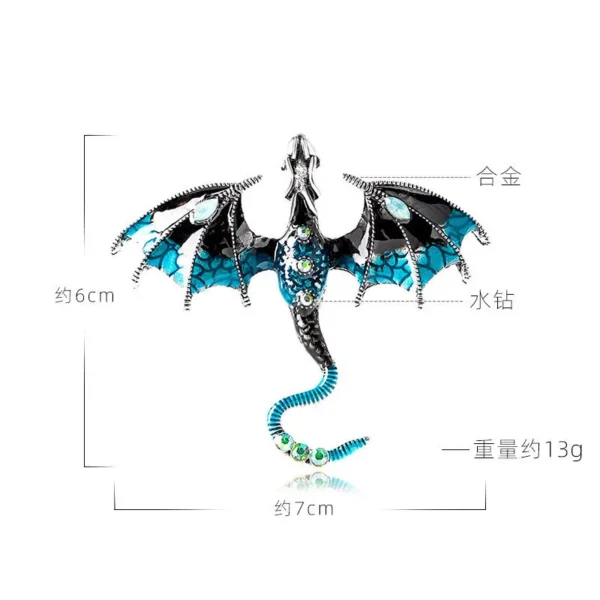 Hot Selling Fashion Cartoon Dragon Inset Crystal Enamel Pin Creative Lapel Metal Brooch Badge Jewelry Friends Gift Wholesale - Image 2