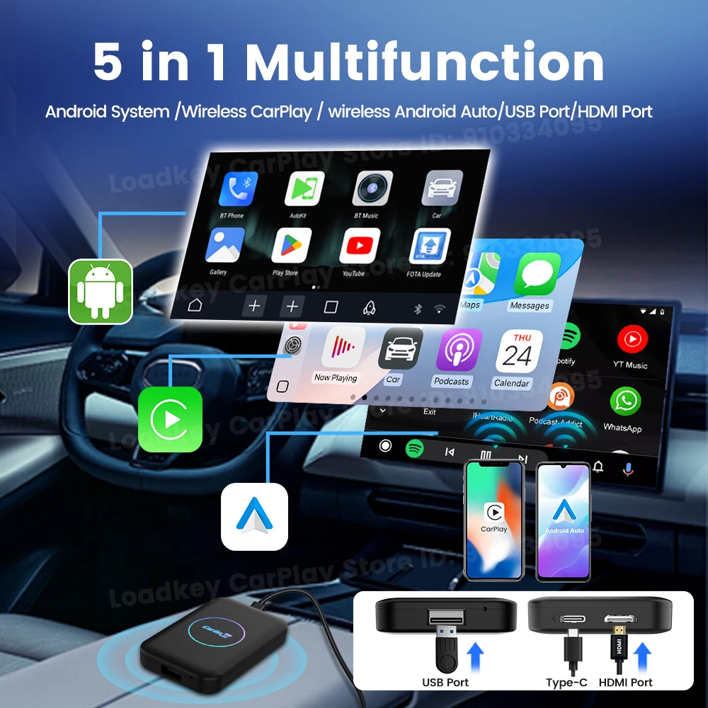 2GB-16GB CarlinKit Android TV Box Wireless Adatper Lite s Wireless Dongle CarPlay Android auto for IPTV Youtube Netfilx Spotify HD Output - Image 2