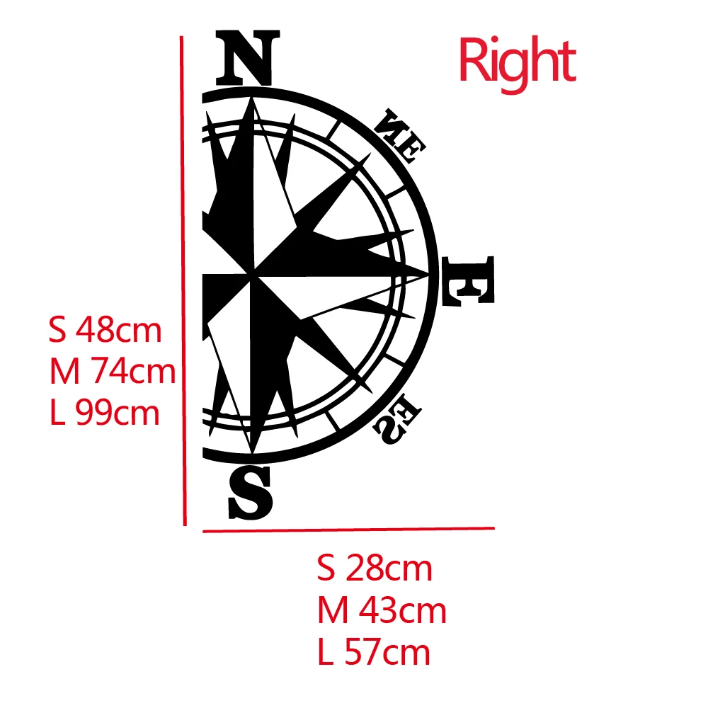 CTCM self adhesive detachable giant compass cover  trunk sticker  a pair of PVC waterproof car stickers - Image 4