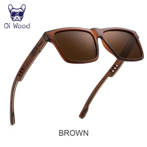 Oi Wood New High Quality Square Sunglasses For Men Polarized UV400 Fashion Sunglass Mirror Sport sun glasses Driving oculos - Image 9
