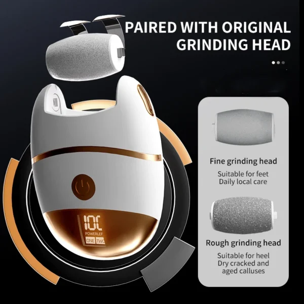 1 rechargeable digital display electric foot polisher replaceable polishing head  used for polishing thick leather USB chargin - Image 5