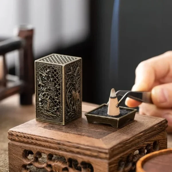 Vertical Incense Burner Zinc Alloy Incense Burner Mini Incense Burner Plum Blossom Bamboo Diffuser Home Fragrance Products - Image 2