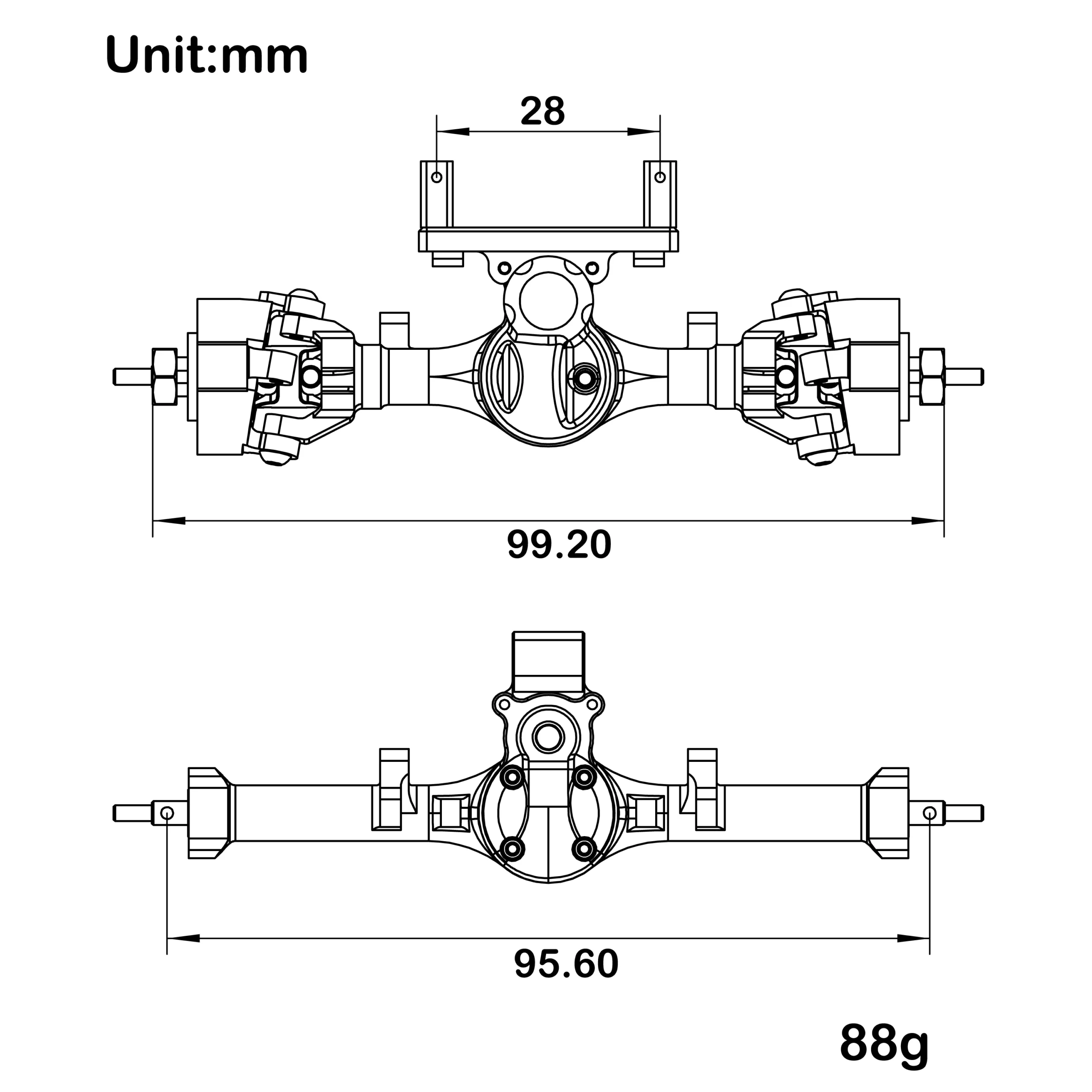 MEUS RACING 5mm Nylon ISO V2 SCX24 Axles with 3-Section CVD for Axial 1/24 SCX24 RC Crawler - Image 4