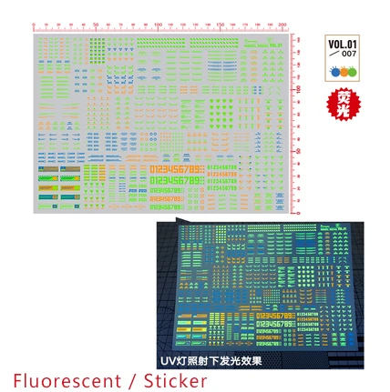 Model tool High-precision Universal Water Transfer Sticker Fluorescent Water Sticker Etching Sheet - Image 11
