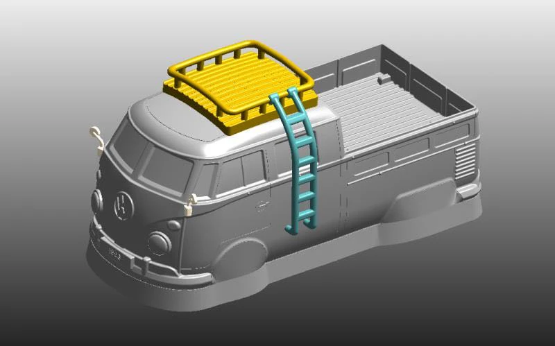 1/10 T1 van bus Pickup RC PC shell body 190mm width light Cup Transparent no painted drift body for RC hsp hpi trax mst Tamiya - Image 4