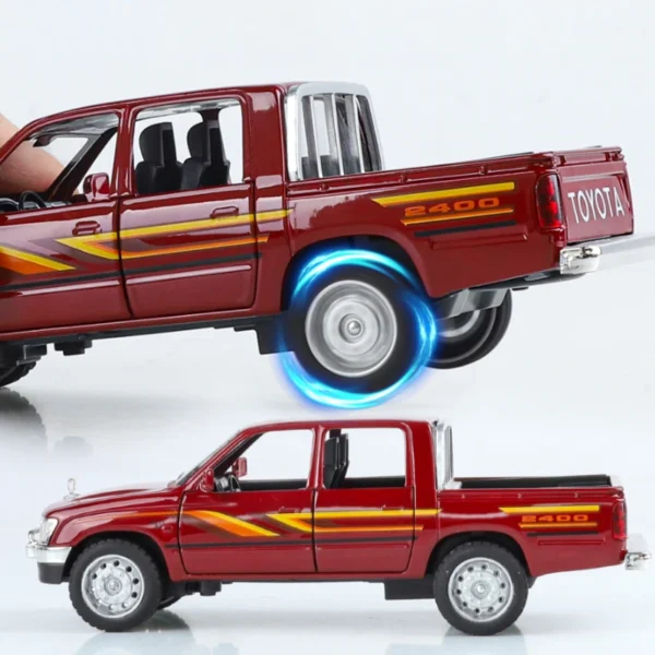 1:32 Toyota Hilux Off Road Pickup Truck Alloy Diecast Metal Model Hight Simulation Sound Light Toy Desktop Ornaments Boys Gifts - Image 5