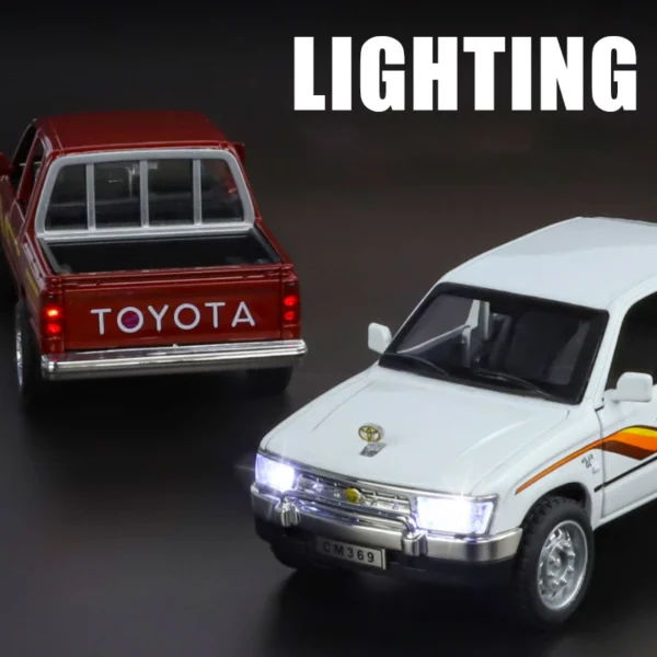 1:32 Toyota Hilux Off Road Pickup Truck Alloy Diecast Metal Model Hight Simulation Sound Light Toy Desktop Ornaments Boys Gifts - Image 4