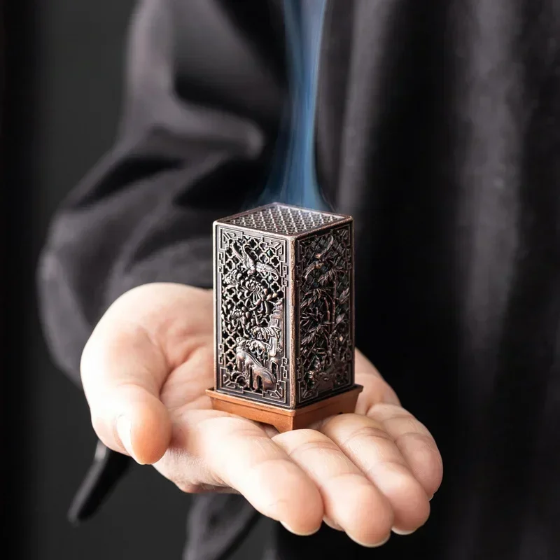 Vertical Incense Burner Zinc Alloy Incense Burner Mini Incense Burner Plum Blossom Bamboo Diffuser Home Fragrance Products - Image 4