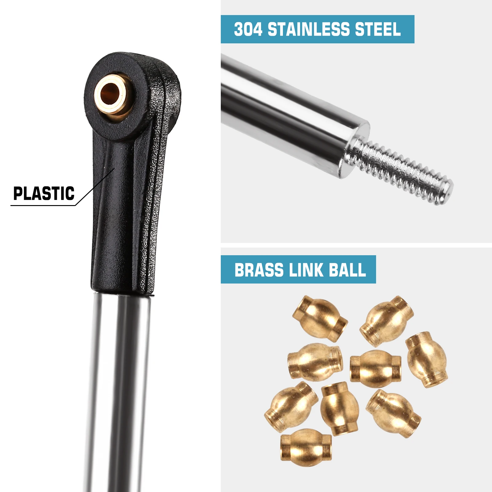 INJORA Stainless Steel High Clearance 4 Links Set Upgrade Parts For 1/24 RC Crawler Axial SCX24 Deadbolt B17 - Image 4